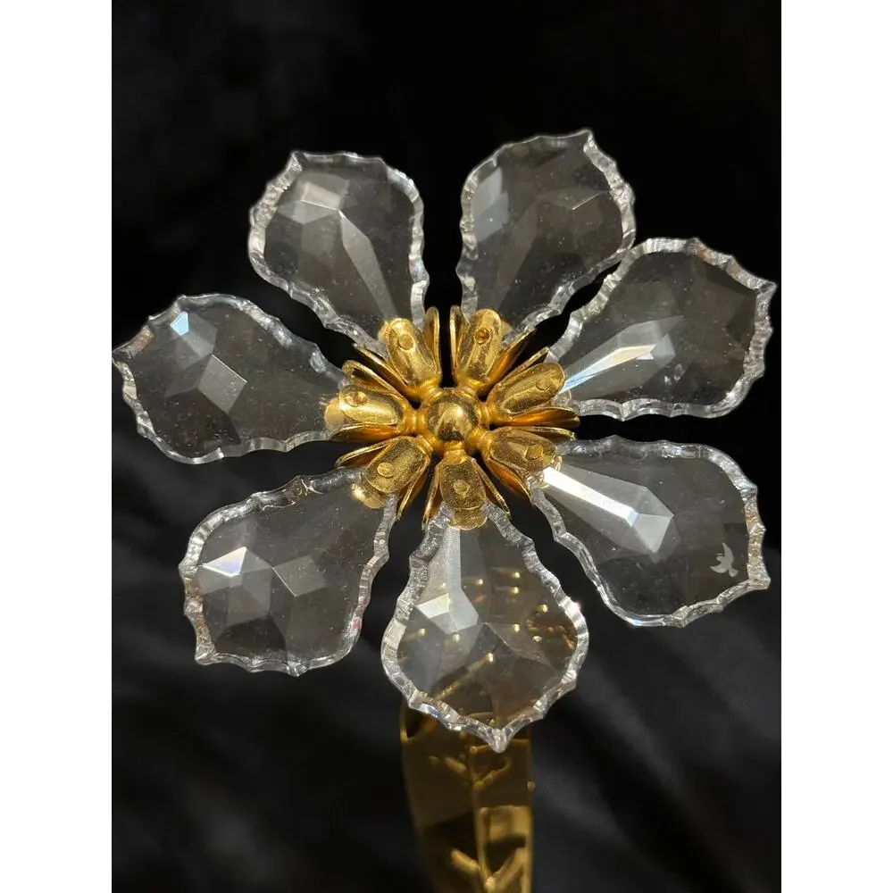 Asfour Egyptian Diamond Crystal Flower 24K Gold-Plated - Set of 2 - 7